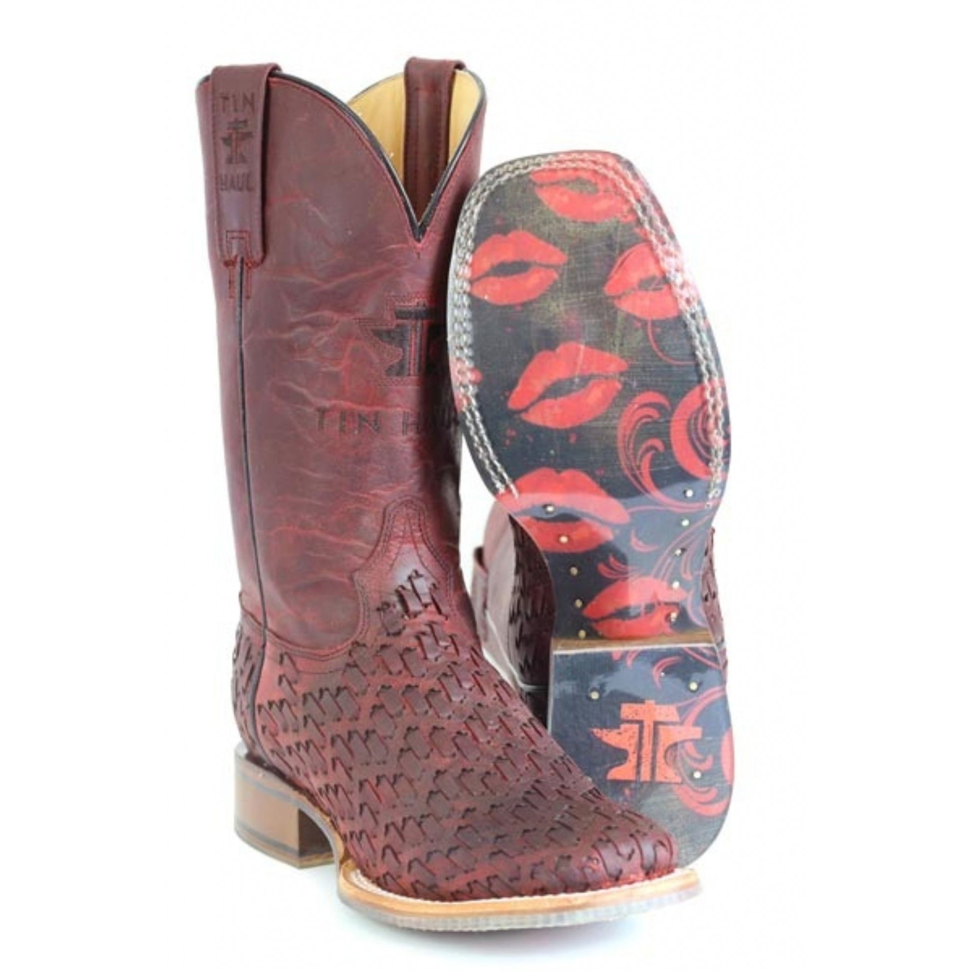 Tin Haul Ladies Roses Are Red Square Toe Boots