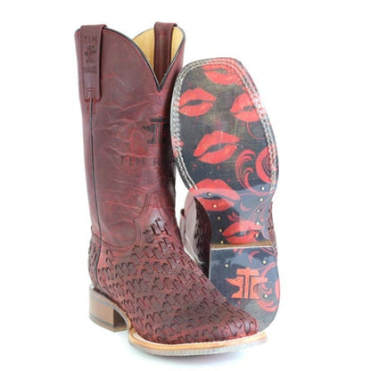 Tin Haul Ladies Roses Are Red Square Toe Boots