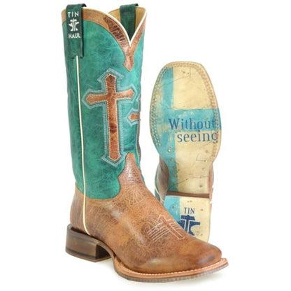 Tin Haul Ladies Crucifix Square Toe Boots