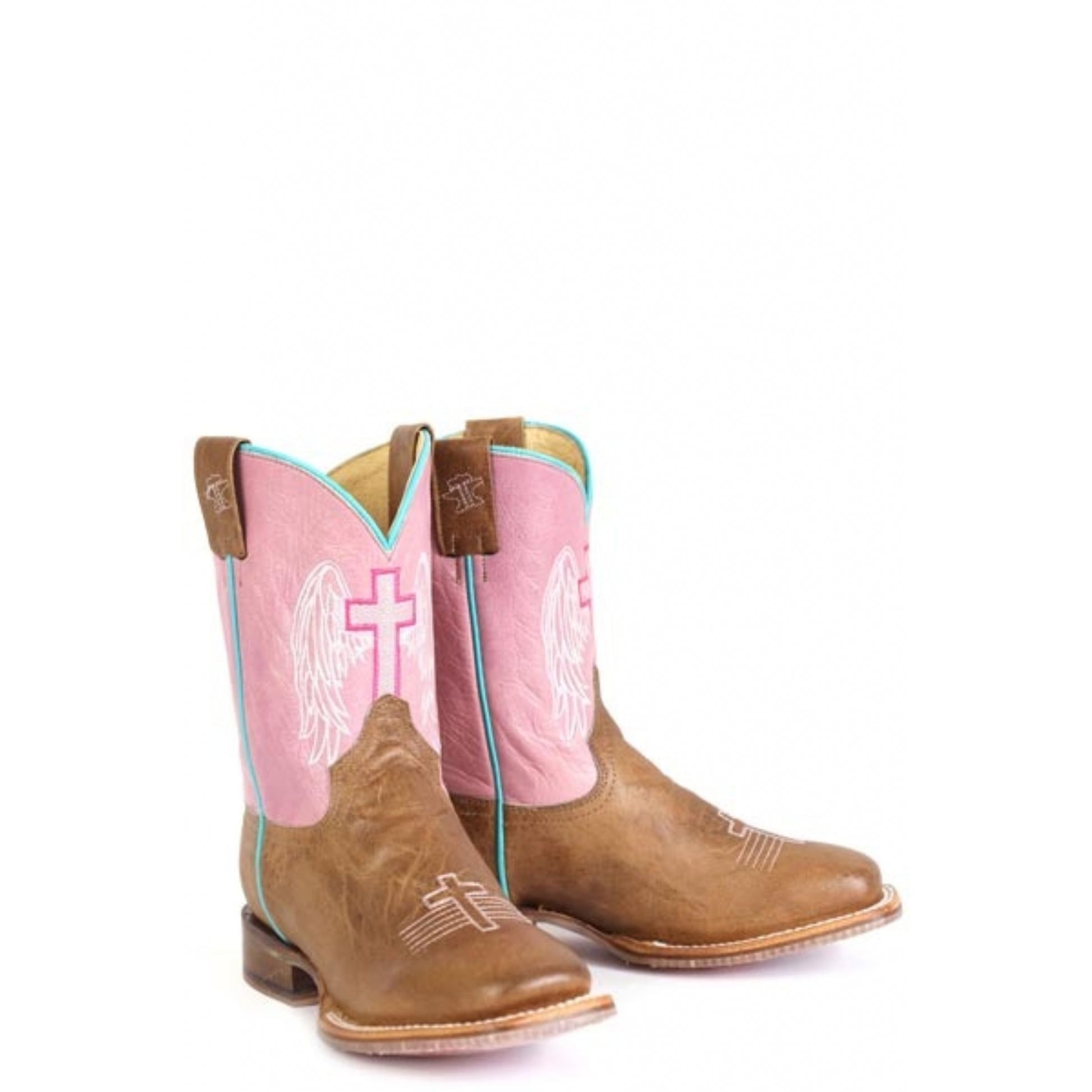 Tin Haul Big Kids Angel Wings Square Toe Bootss