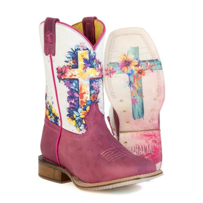 Tin Haul Big Kids Love Jesus Square Toe Bootss