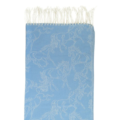 AWST Int'l Lila Linear Horses Pashmina Scarf