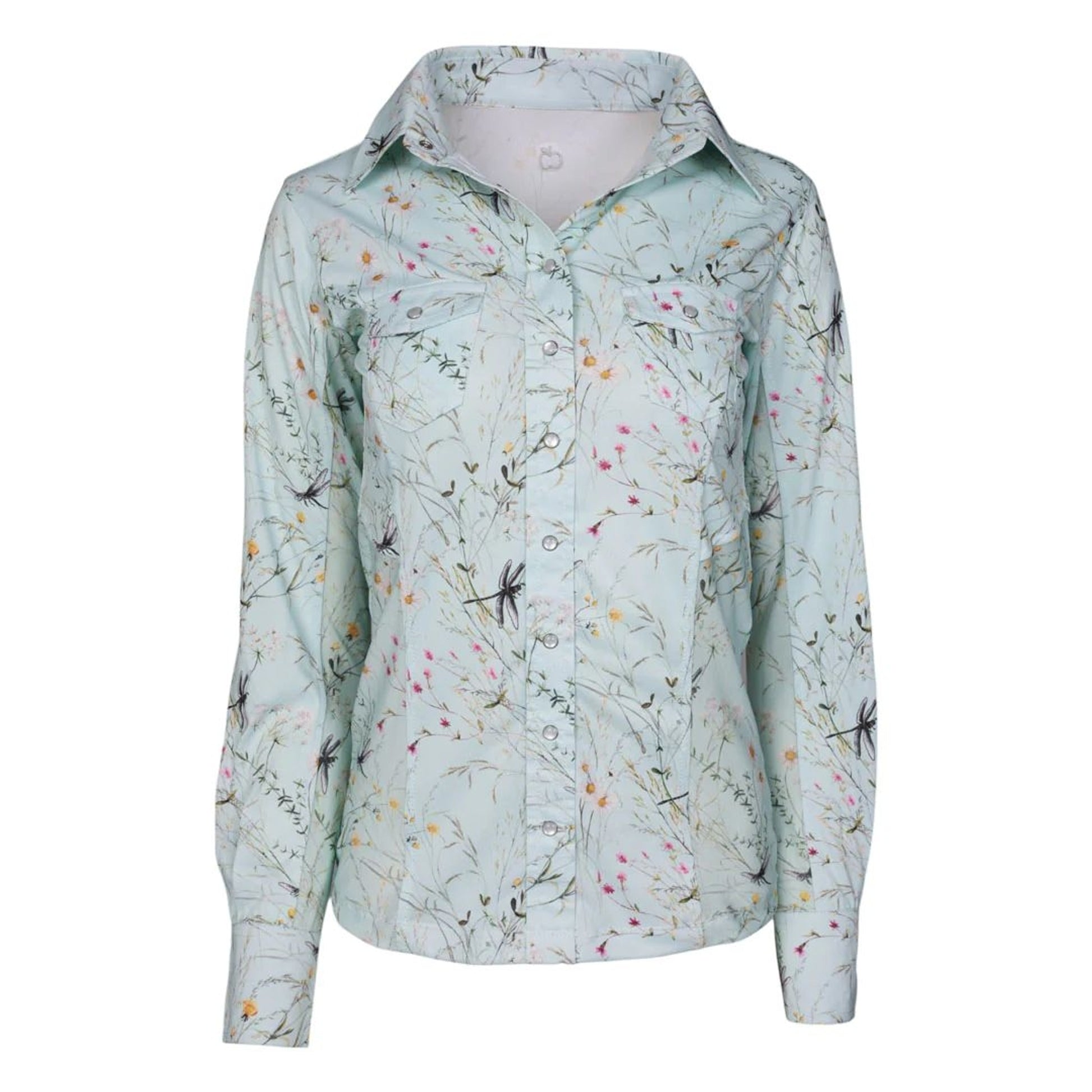 Dapplebay Ladies Dragonfly Meadow Button Down Western Shirt