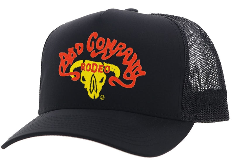 Bad Company Black 5-Panel Trucker with Red / Yellow Embroidery Logo
