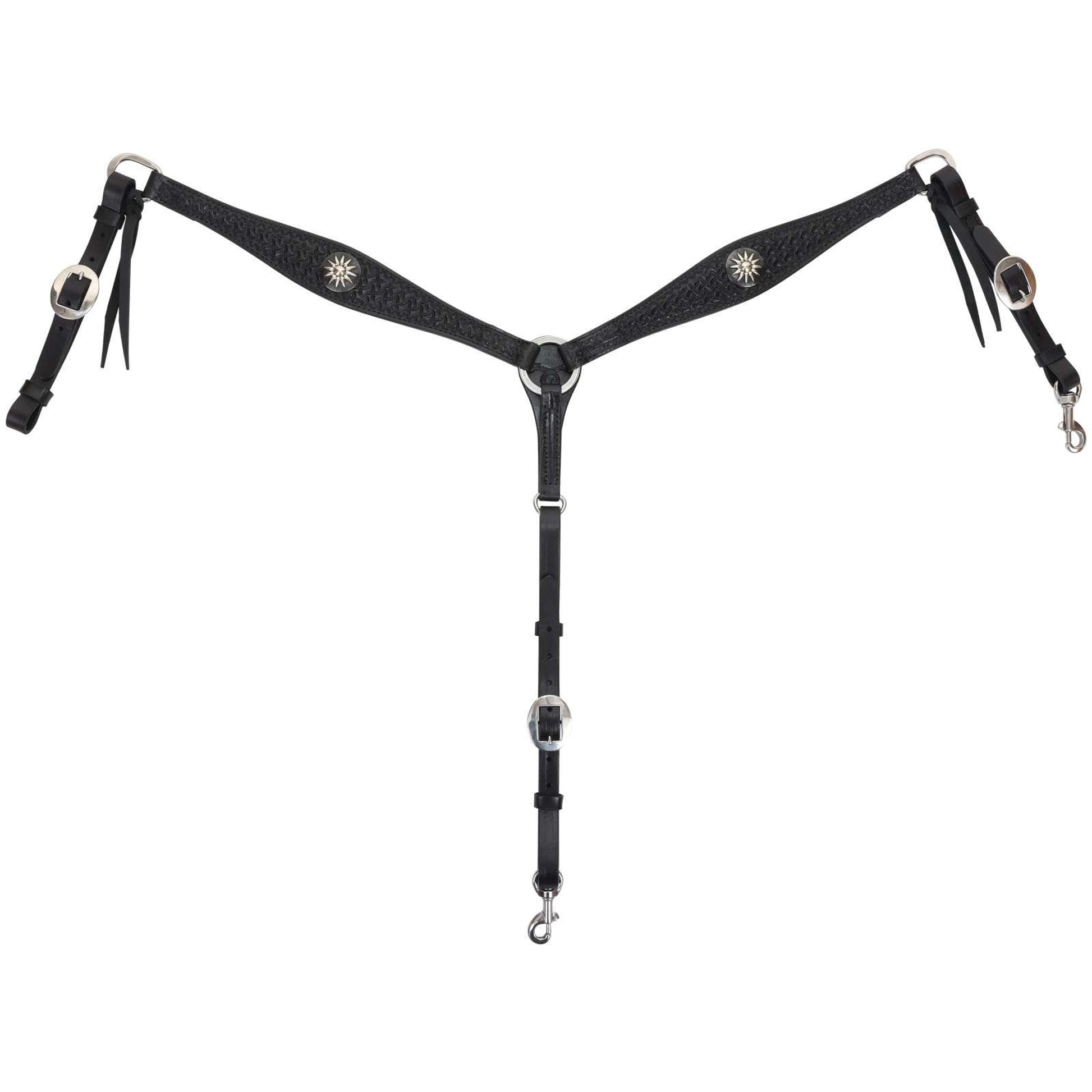 Circle Y Dark Rider Shaped Spider Breast Collar