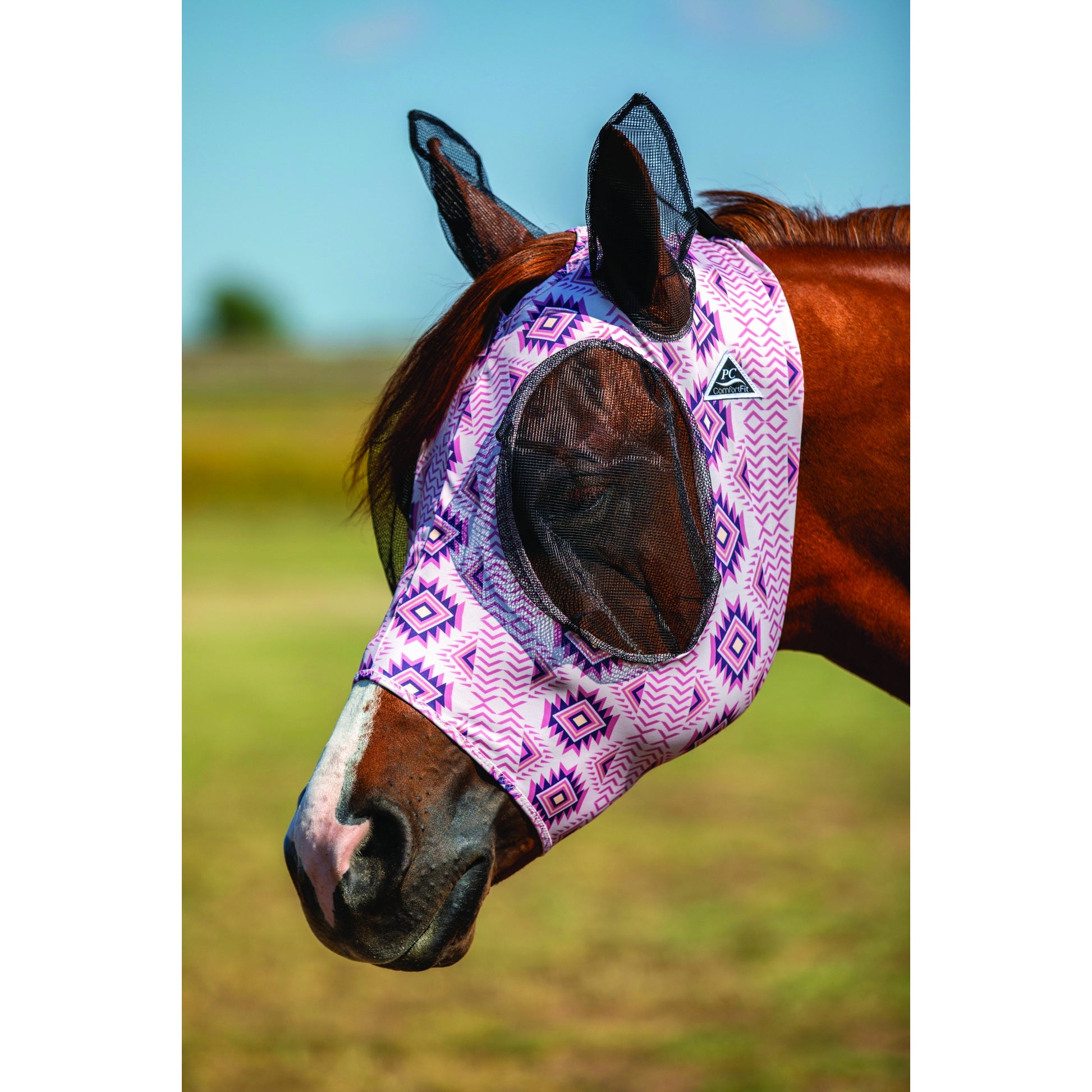 Professionals Choice Comfort Fit Lycra Fly Mask - Prints