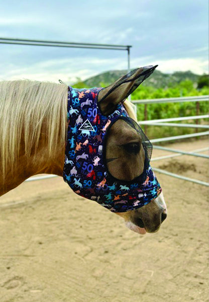 Professionals Choice Comfort Fit Lycra Fly Mask - Prints