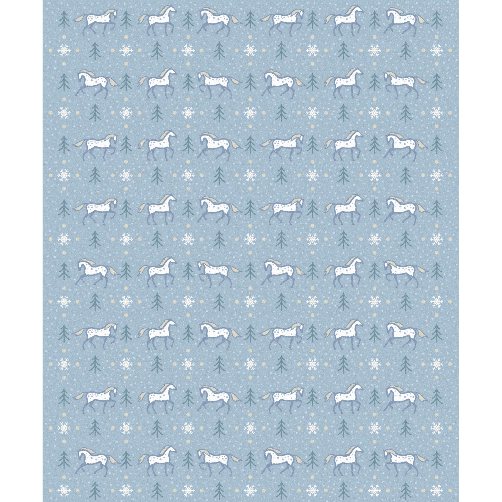 Snowy Pines Horse Throw Blanket