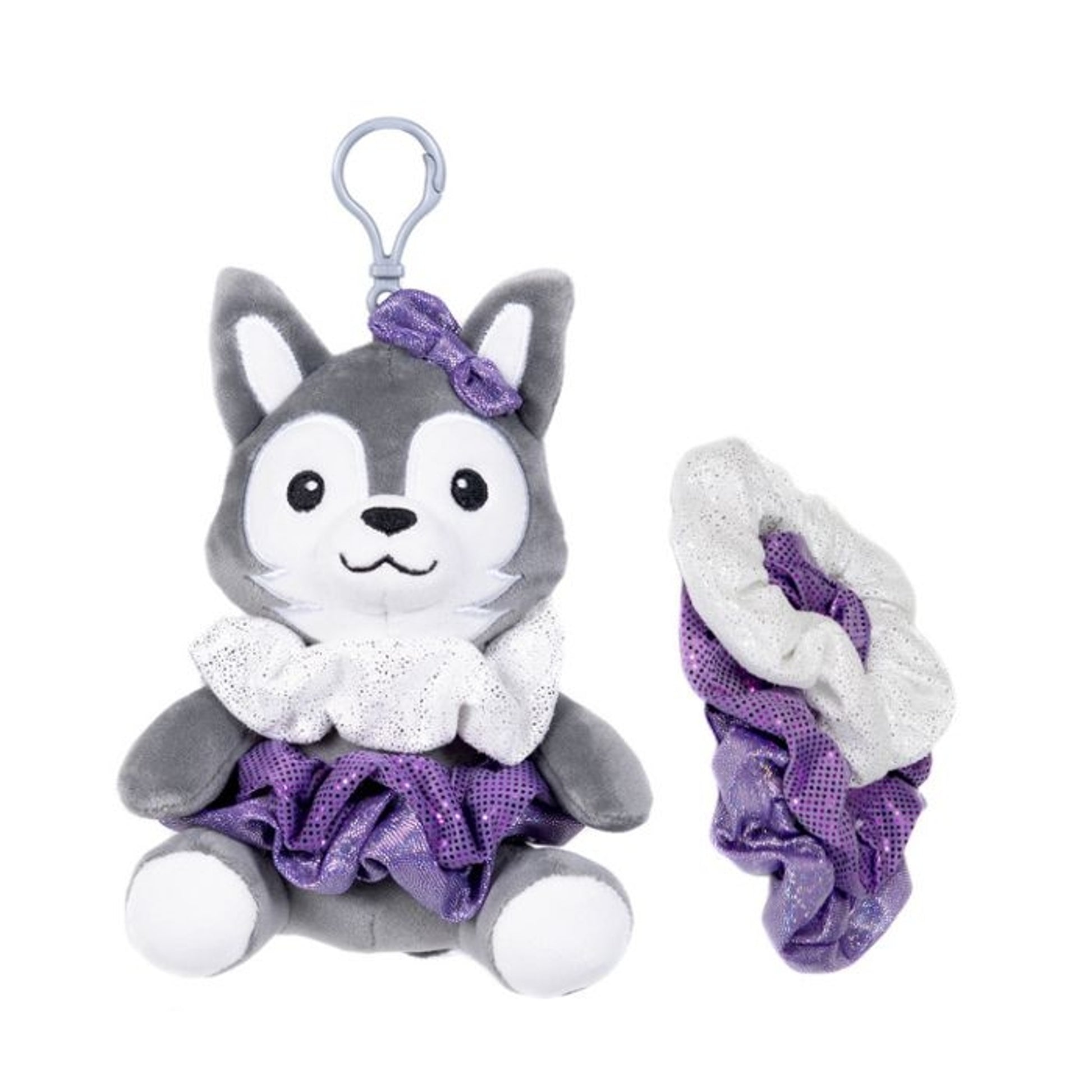 Scrunch Bunch Huskie Wolf Dog Clip with Scrunchies