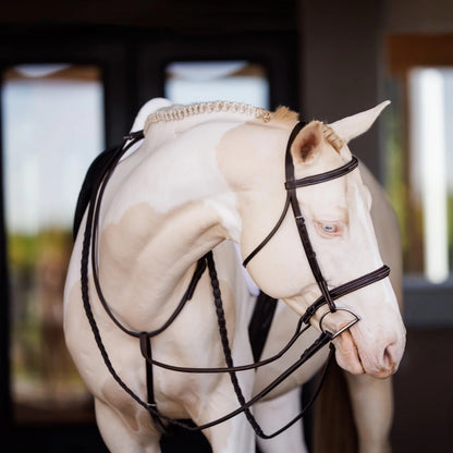Shires Velociti Fancy Square Raised Padded Bridle with Fancy Square Laced Reins