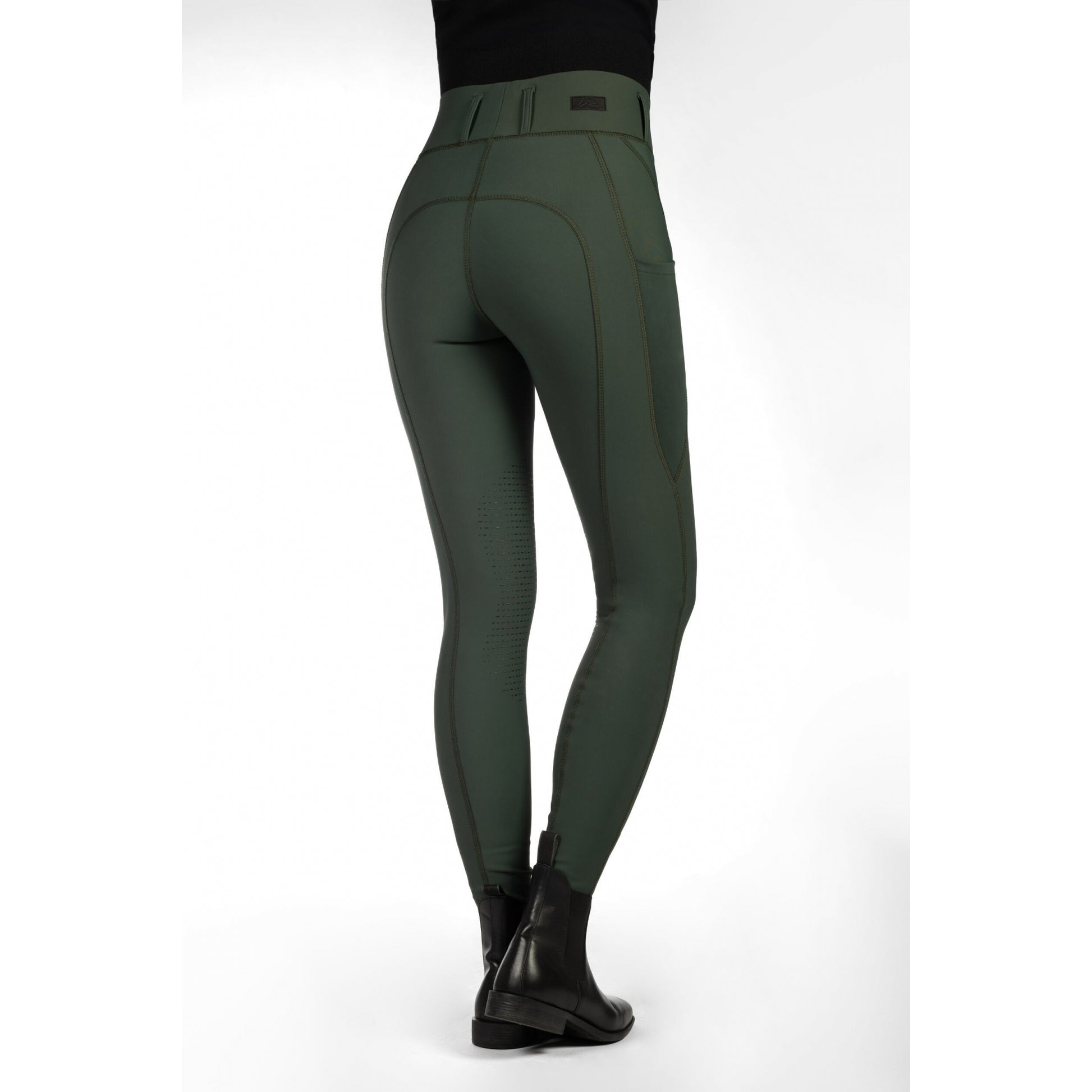 HKM Ladies Jil High Waist Sil. Knee Patch Riding Leggings