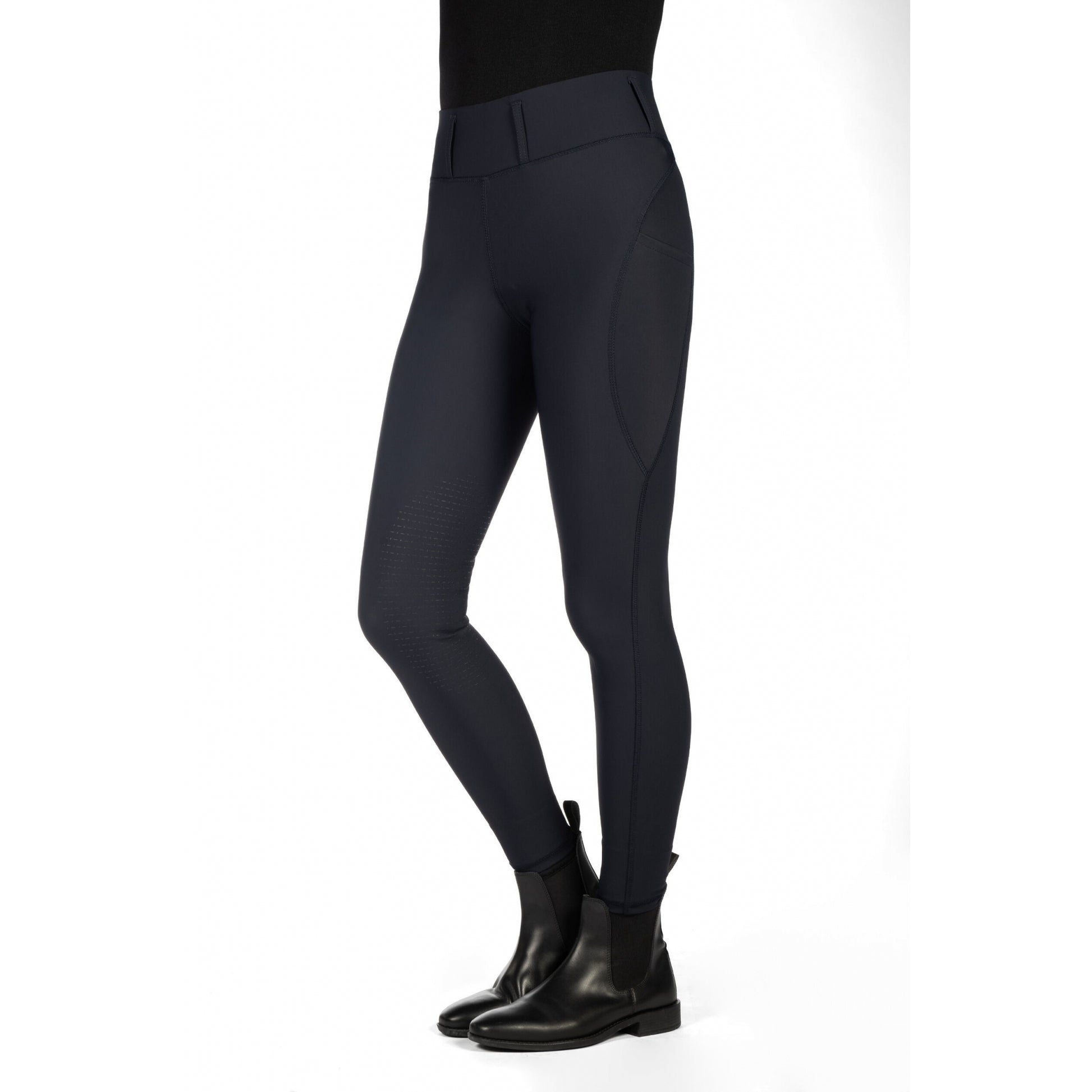 HKM Ladies Jil High Waist Sil. Knee Patch Riding Leggings