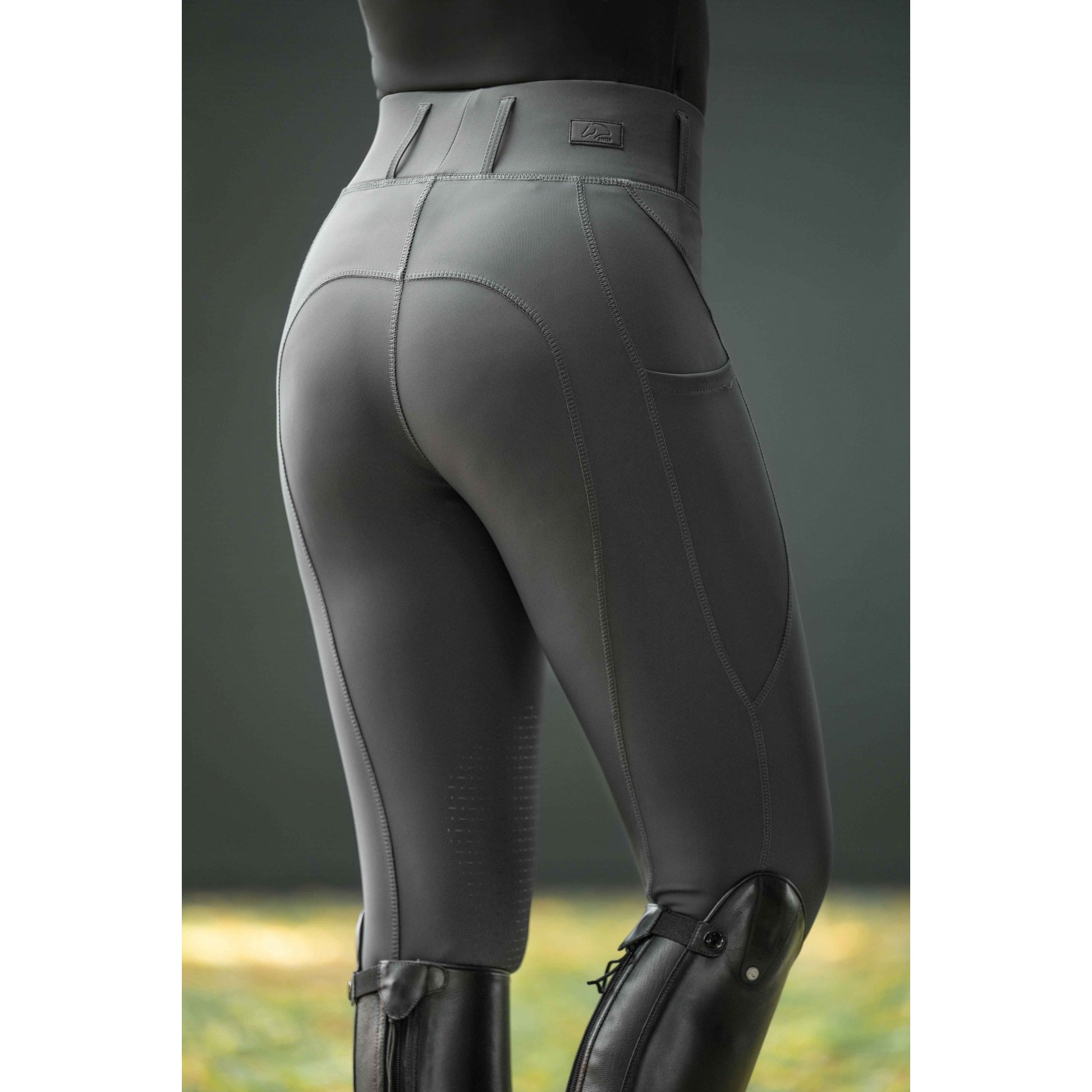 HKM Ladies Jil High Waist Sil. Knee Patch Riding Leggings