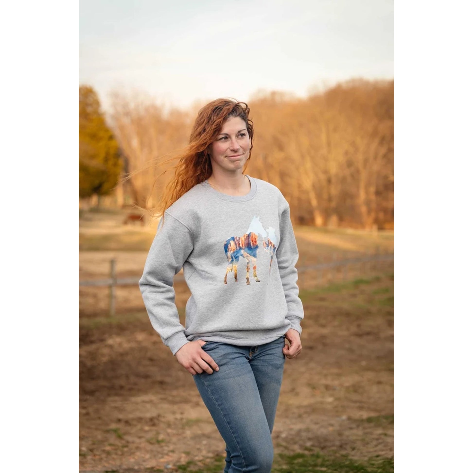 Outback Trading Ladies Mountain Silhouette Sweatshirt