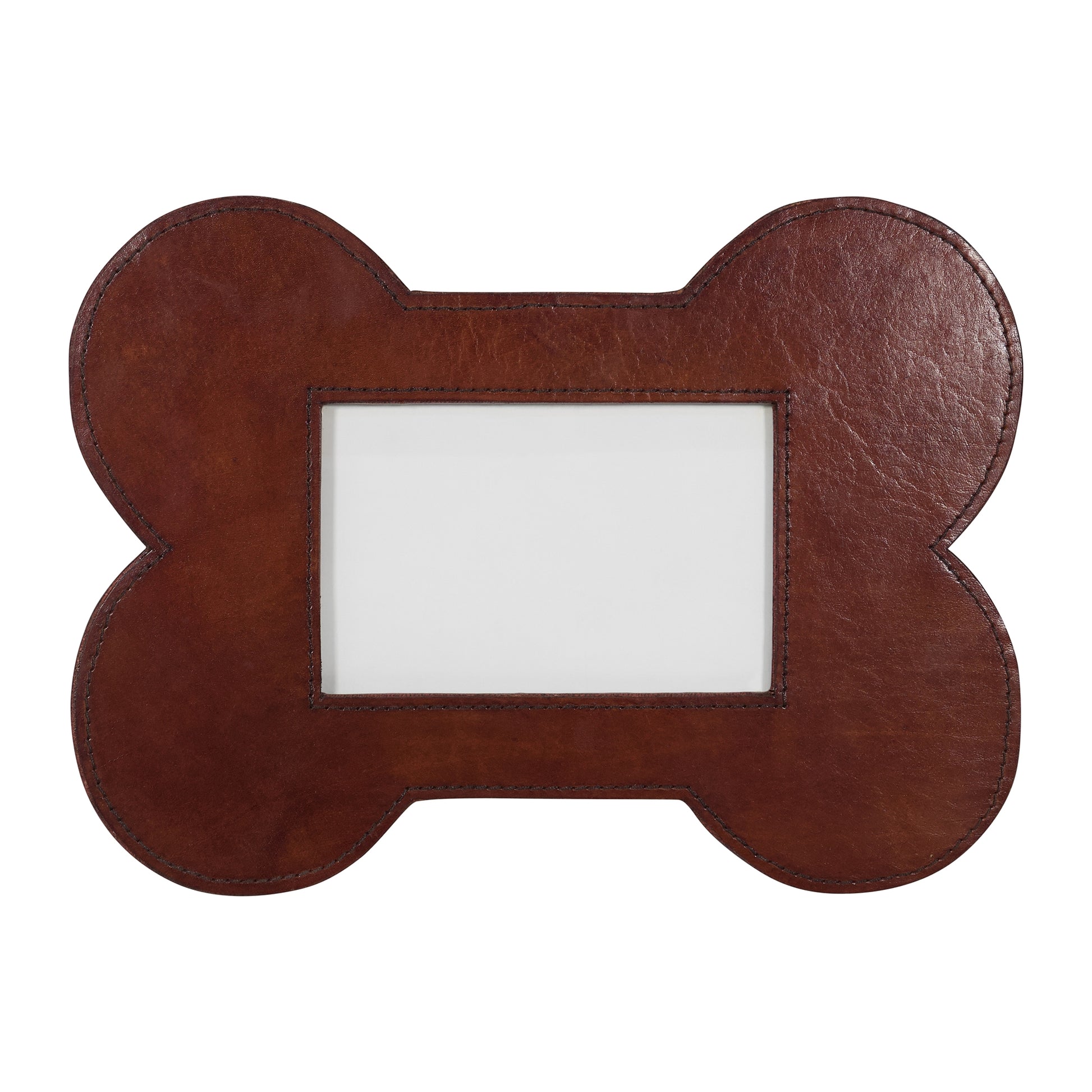 Huntley Equestrian Pet Leather Bone Shaped Picture Frame
