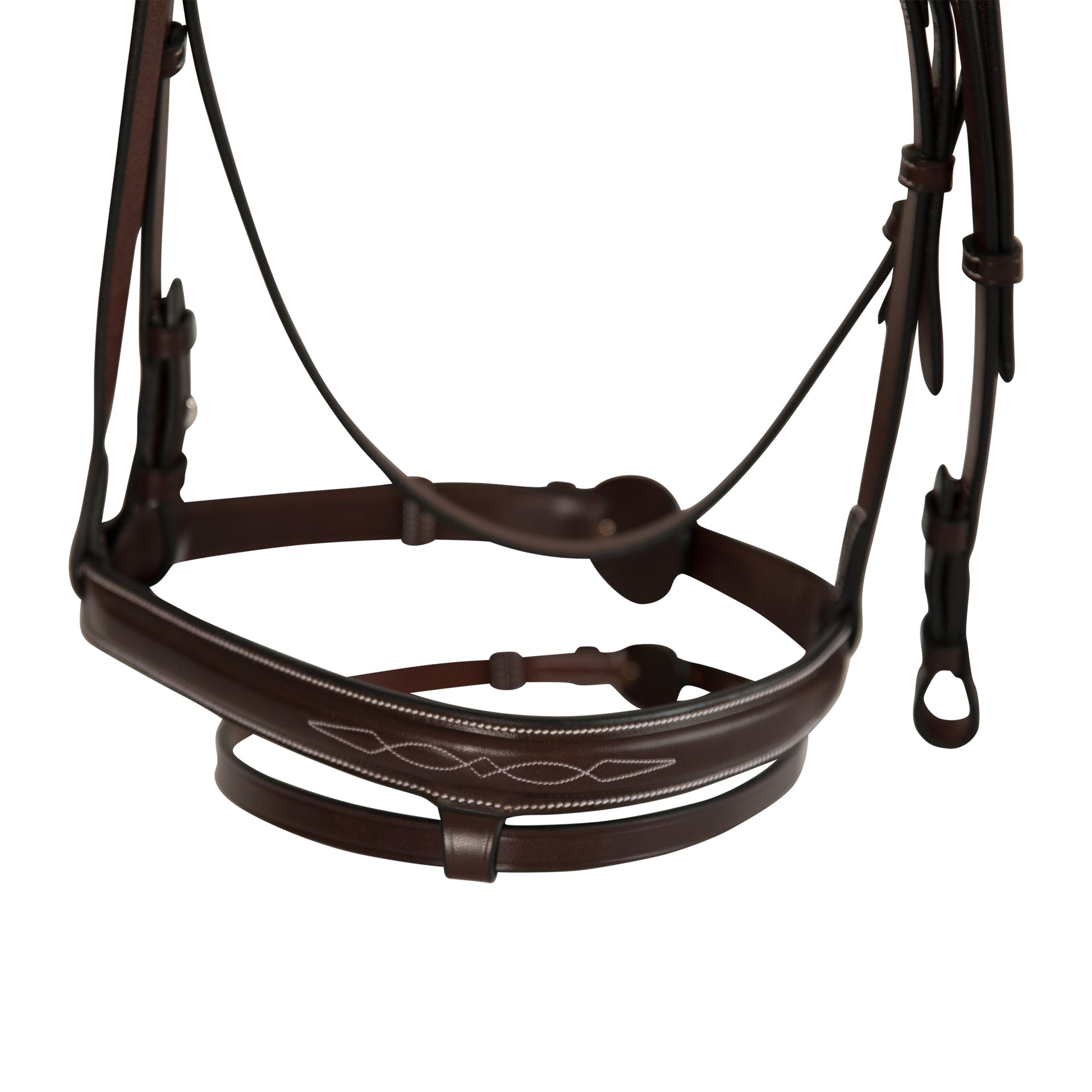 Huntley Equestrian Sedgwick Fancy Stitched Fixed Flash Noseband Bridle With Reins