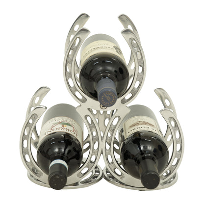 Huntley Equestrian Horseshoe 3-Bottle Wine Rack