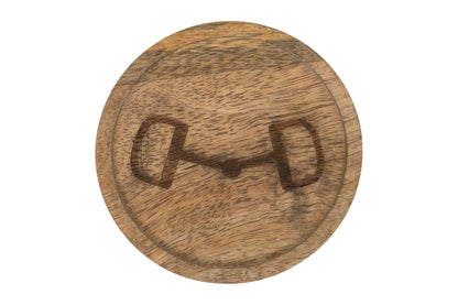 Huntley Equestrian Wooden Coasters with Decorative Bit Design