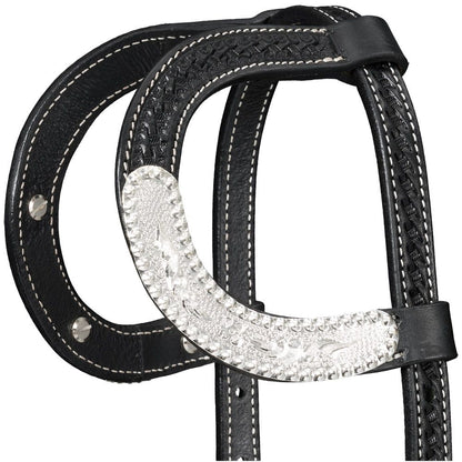 Silver Royal Double Ear Headstall with Berry Edge