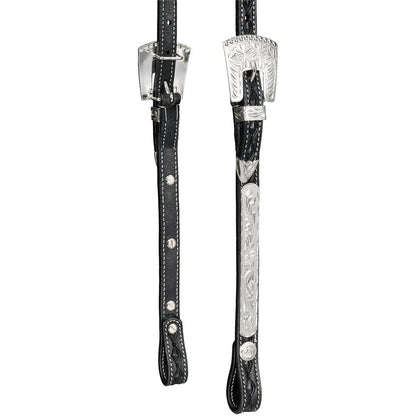 Silver Royal Double Ear Headstall with Diamond Tooling