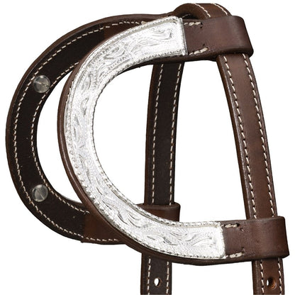 Silver Royal Double Ear Headstall with Raised Edge