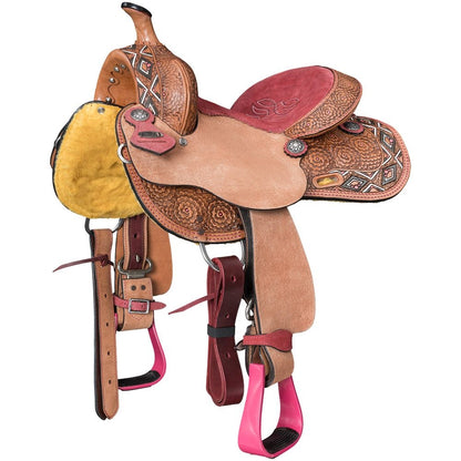 Tough1 Youth Dahlias & Diamonds Barrel Saddle