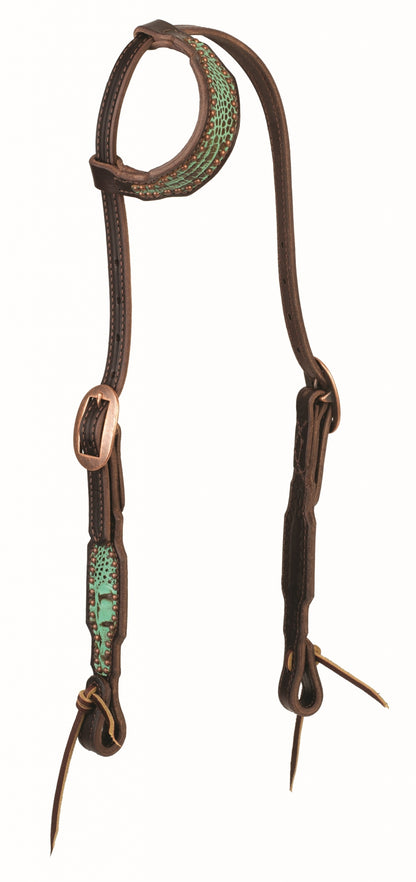 Weaver Turquoise Croc Headstall
