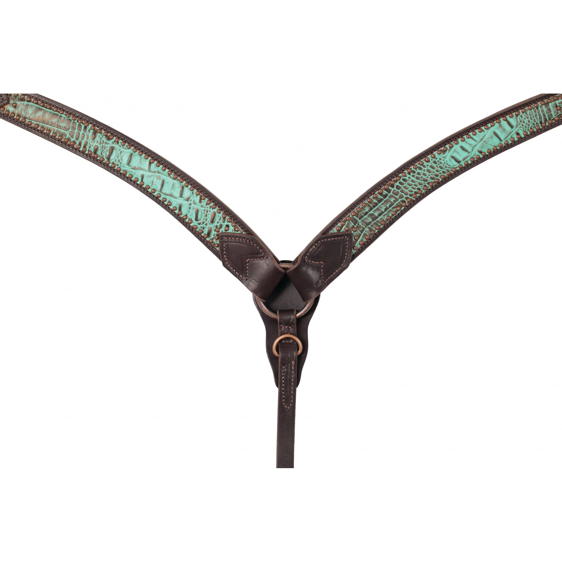 Weaver Turquoise Croc Contoured Breast Collar