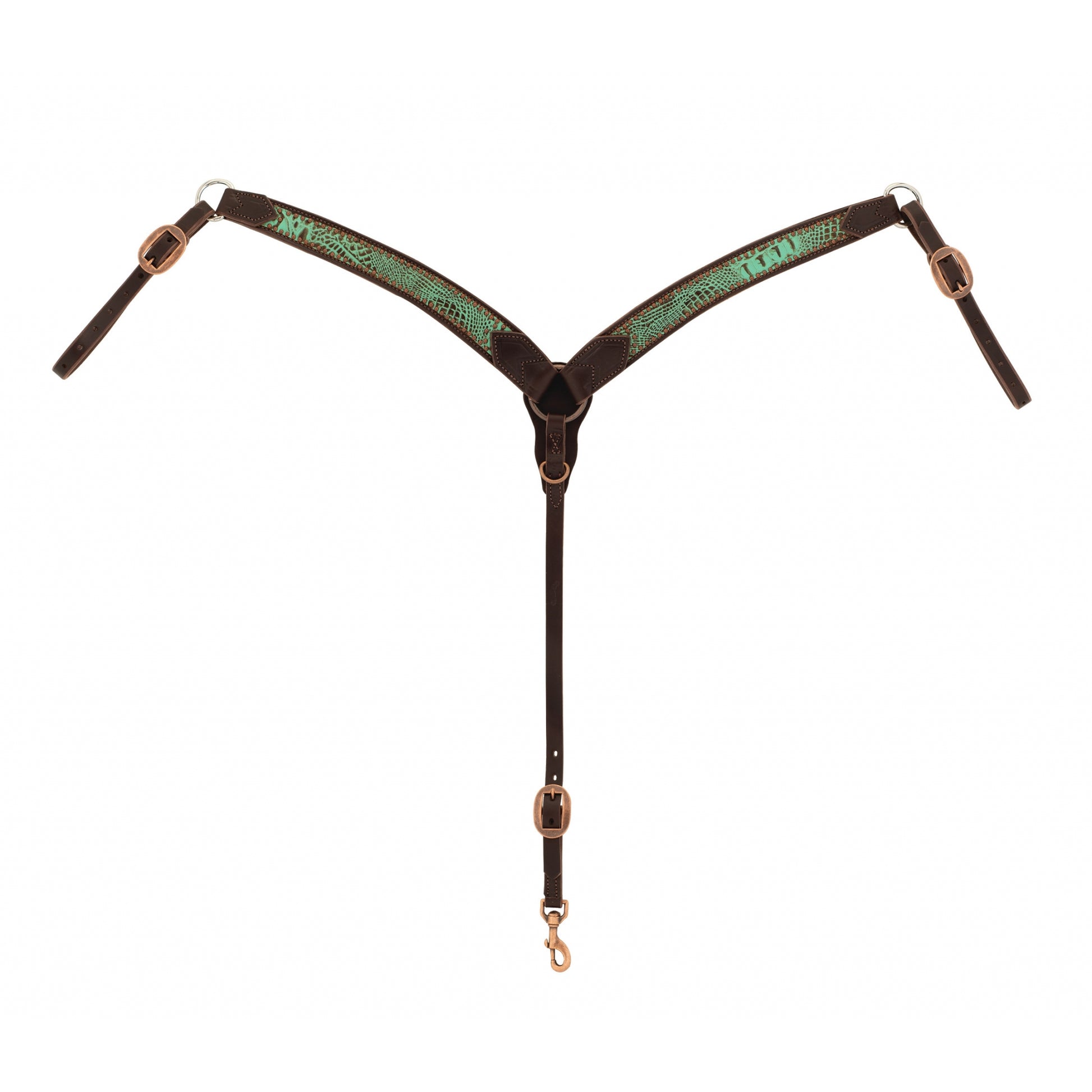 Weaver Turquoise Croc Contoured Breast Collar