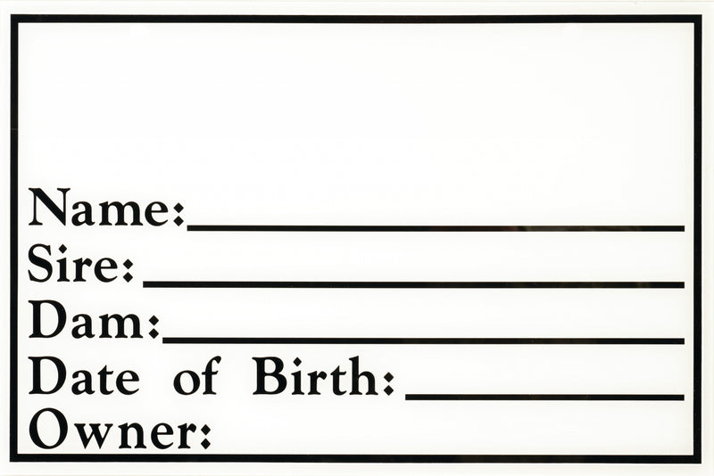 Weaver Dry Erase Pedigree Sign