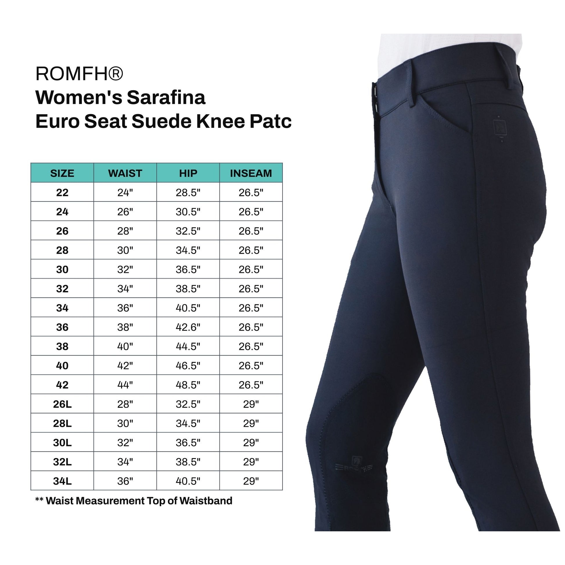 Romfh Ladies Sarafina KP Euroseat Breech