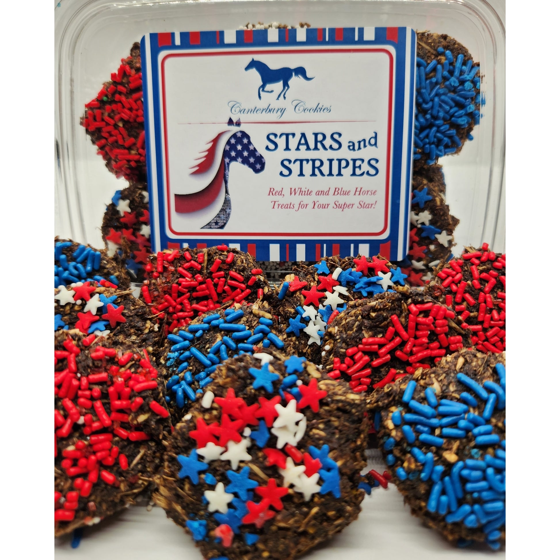 Canterbury Cookies Stars and Stripes Horse Treat Plops