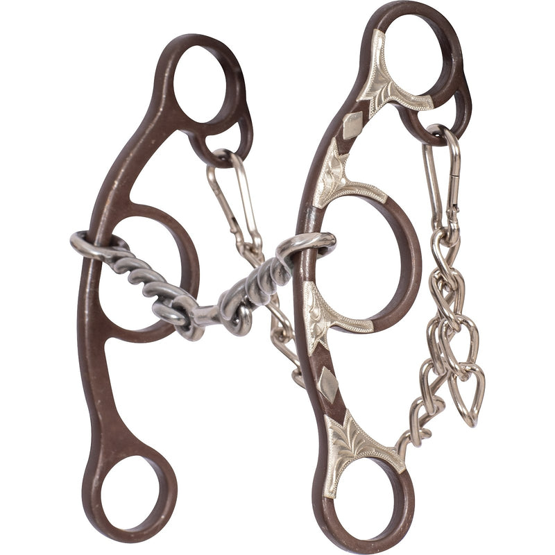 Classic Equine Sherry Cervi Short Shank Gag Barrel Bit with Twisted Wire Dogbone