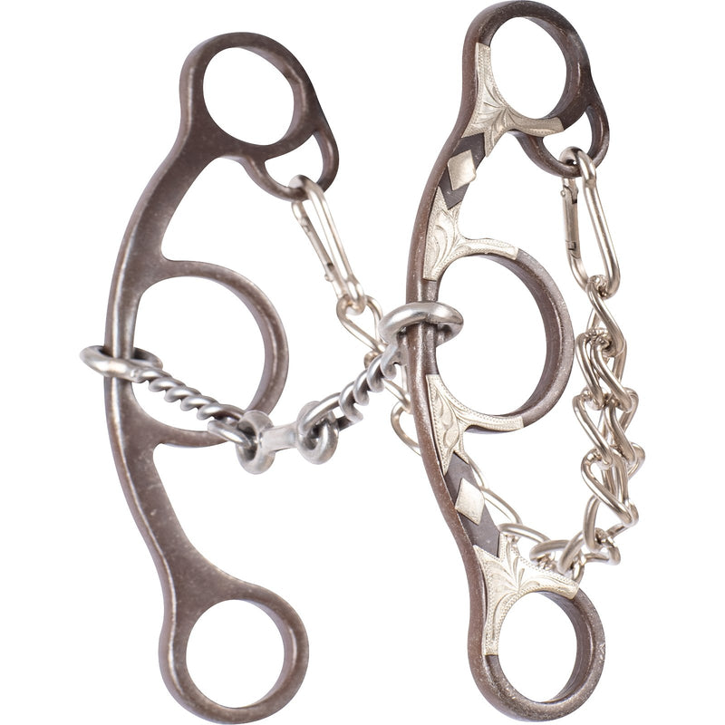 Classic Equine Sherry Cervi Short Shank Gag Barrel Bit with Small Twisted Wire Dogbone
