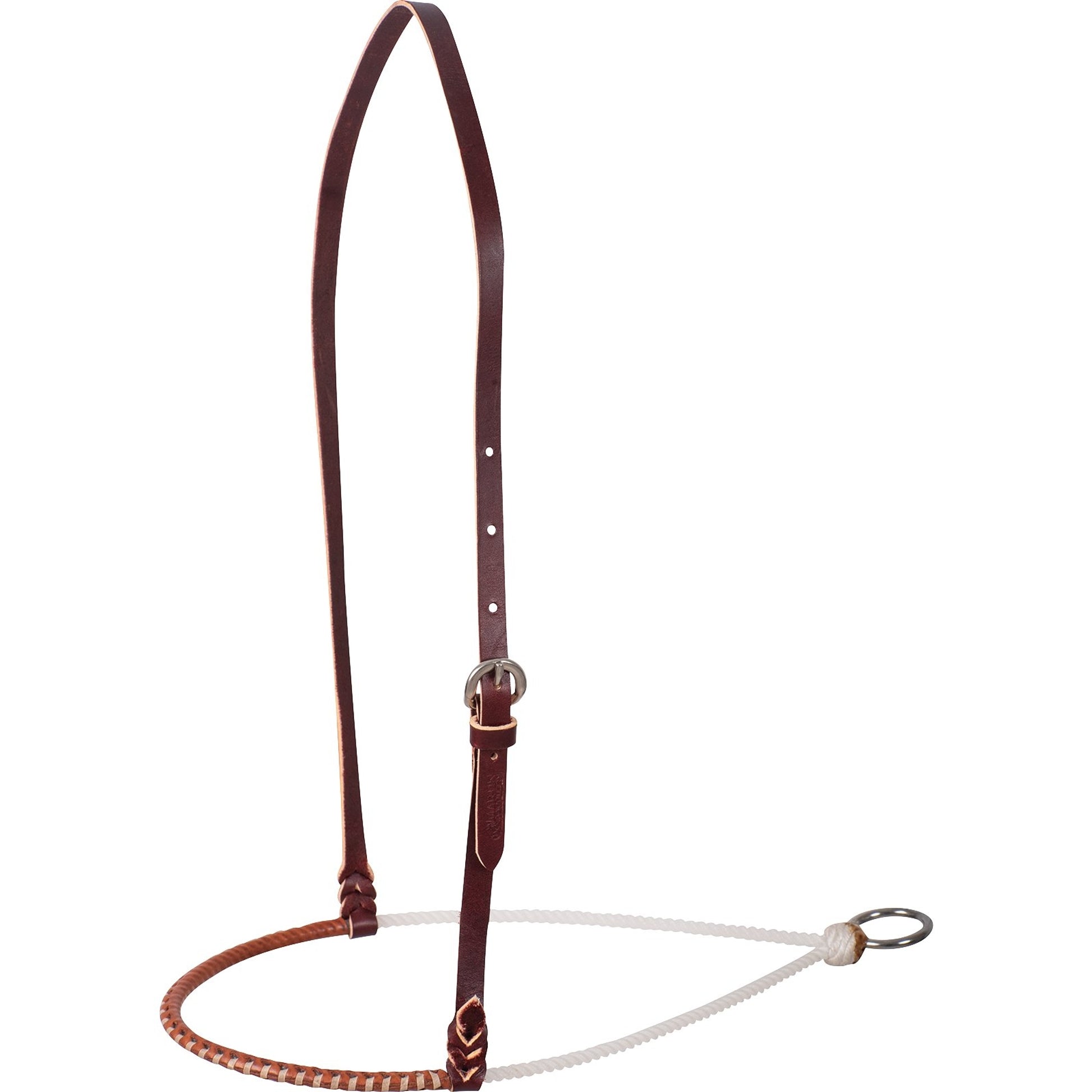 Martin Saddlery Single Rope Noseband Rope with Harness Leather Cover
