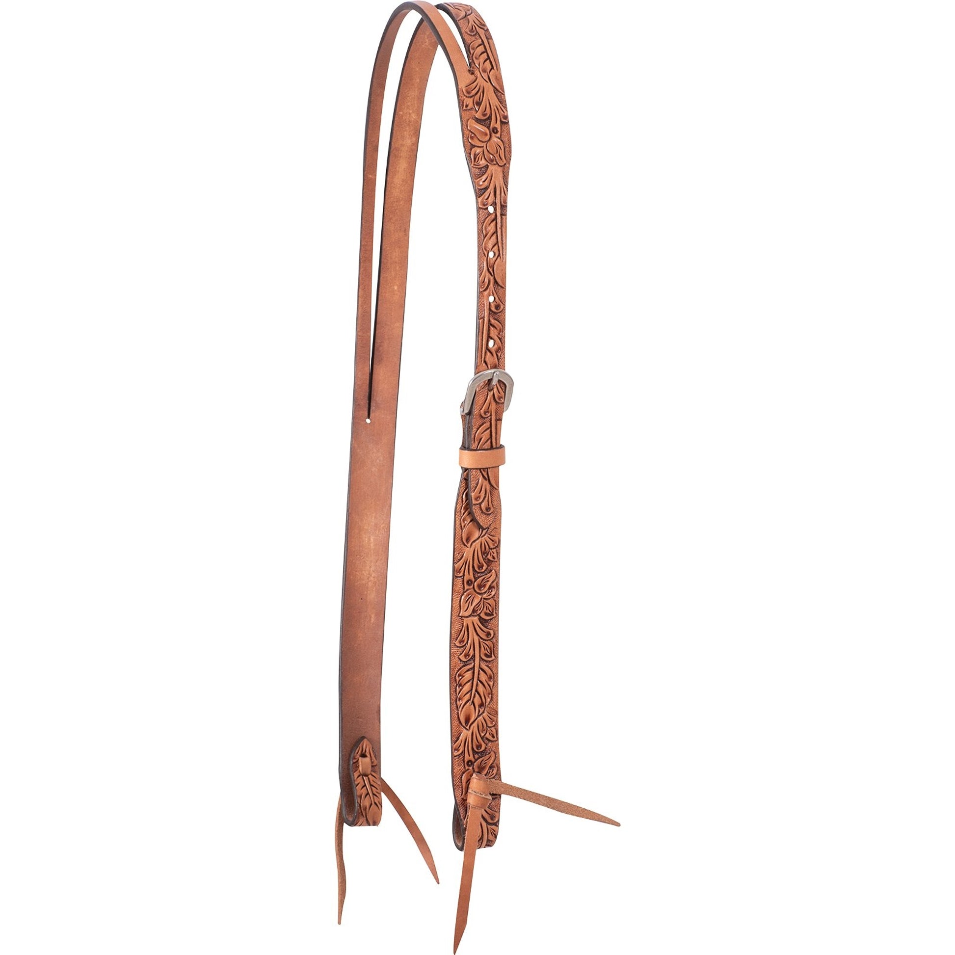 Cashel Split Ear Headstall with Antique Leaf Tooling