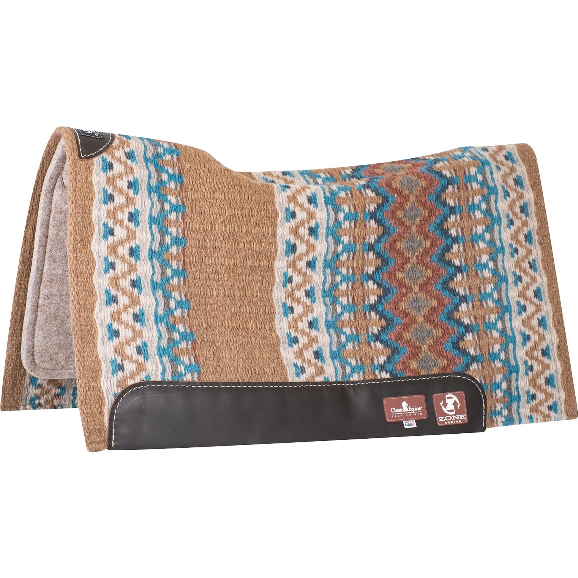 Classic Equine Zone Blanket Top Saddle Pad with Felt Bottom
