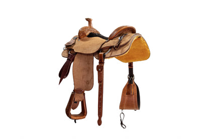 Circle Y PRCA 1/8 Tooled Team Roper Wyoming Saddle