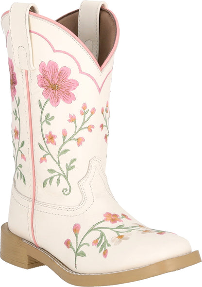 Smoky Mountain Kids Girls Desert Bloom Embroidered Leather Western Boots