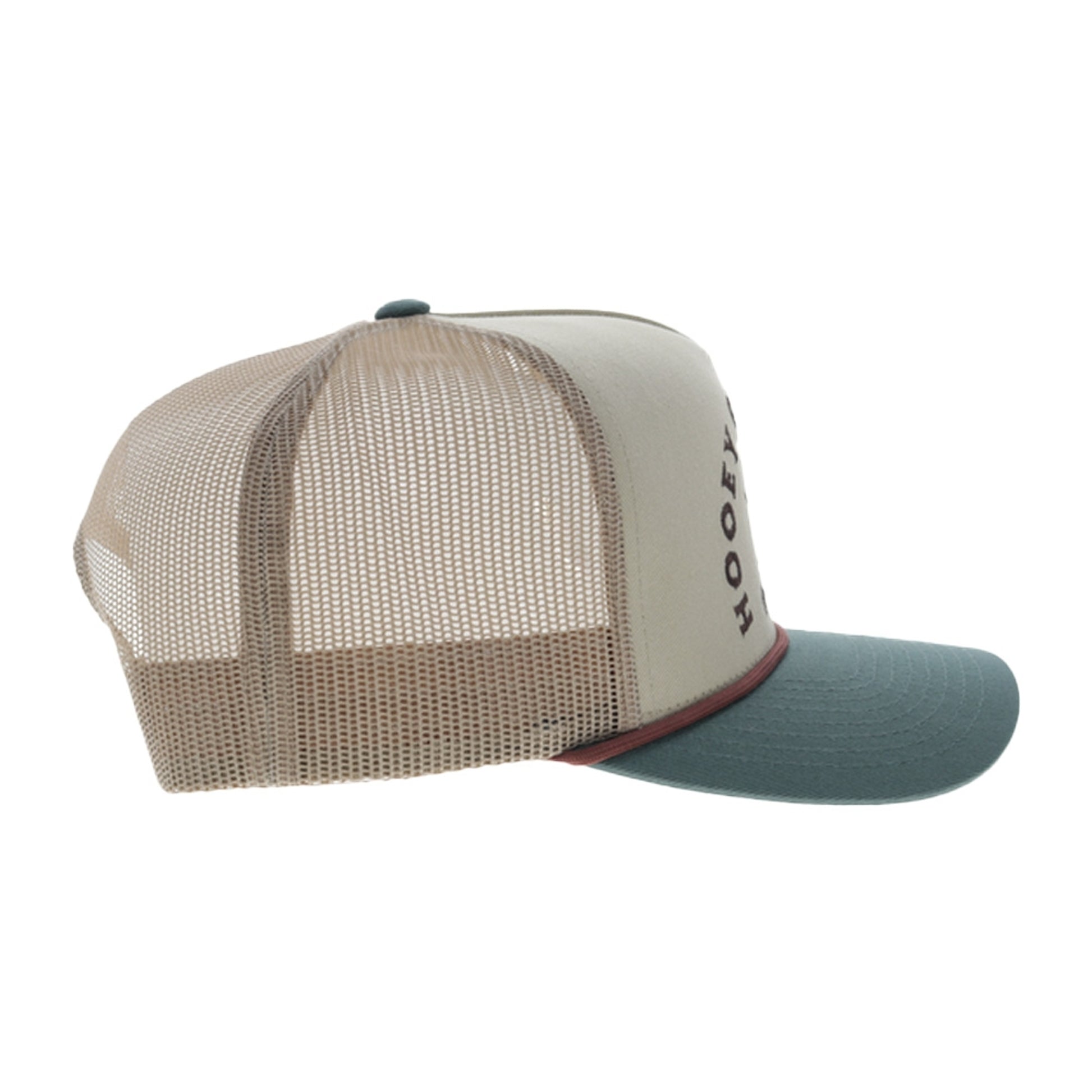 Hooey Shed 5-Panel Trucker with Brown Embroidery Logo and Green Bill