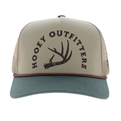 Hooey Shed 5-Panel Trucker with Brown Embroidery Logo and Green Bill