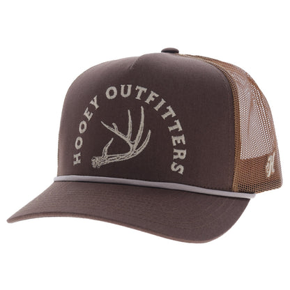 Hooey Shed 5-Panel Trucker Hat with Tan Embroidery Logo and Tan Bill