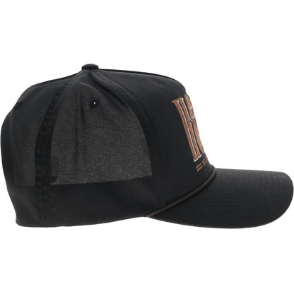 Hooey Wild Ride Black 5-Panel Trucker Hat with Brown/Grey Hooey Logo
