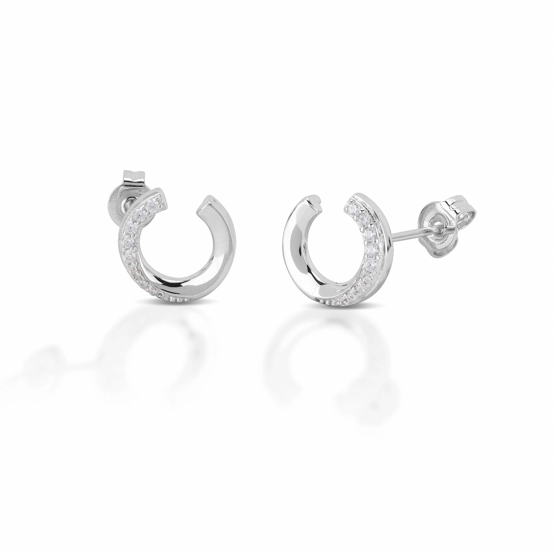 Equestrian Jewelry Half-Studded Earrings