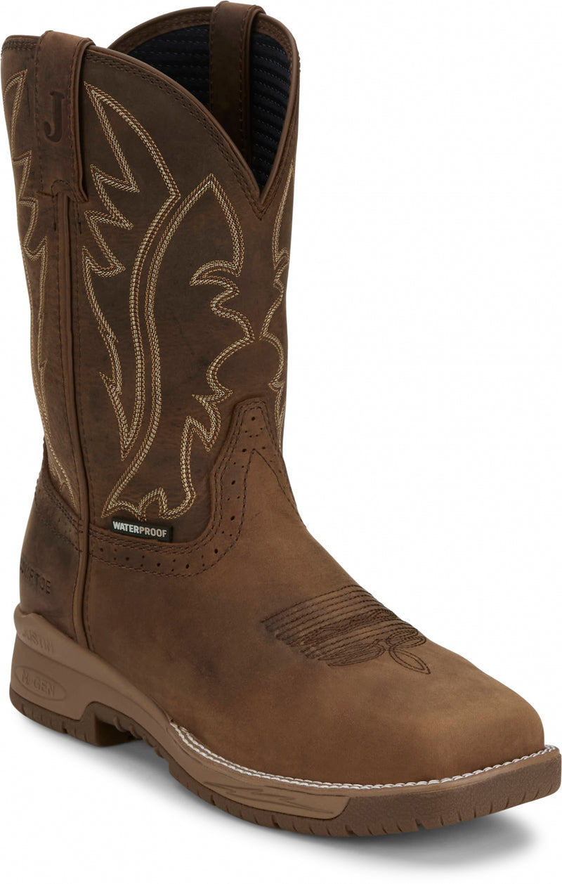 Justin Mens Nitread 11" Waterproof Nano Comp Toe Boots