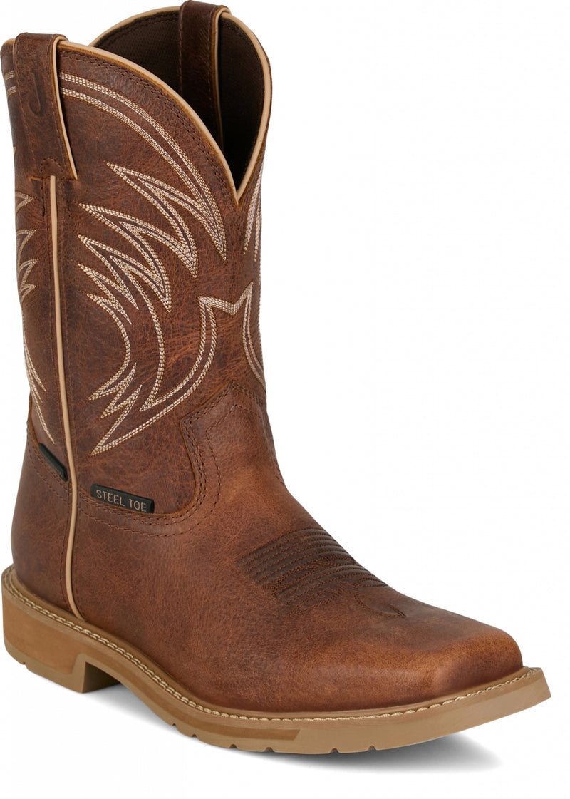 Justin Mens Daywork 11" Steel Toe Waterproof Boots