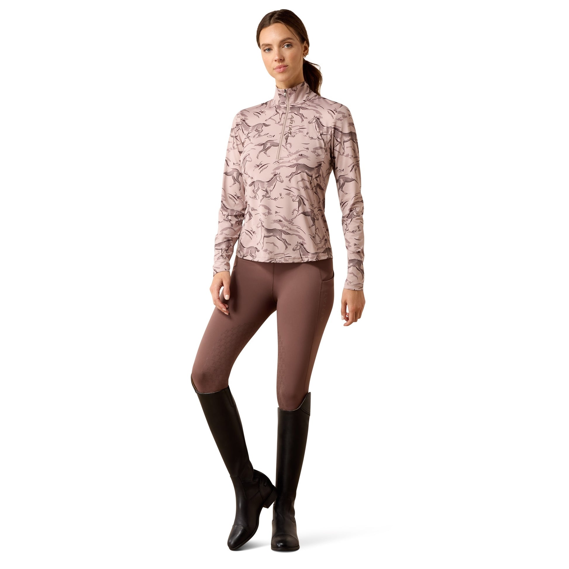 Ariat LunaVeil Ladies 1/2 Zip Baselayer Print