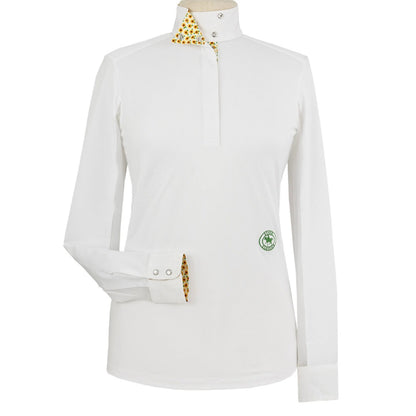 Essex Classics Sunflowers Ladies Talent Yarn Wrap Collar Long Sleeve Show Shirt