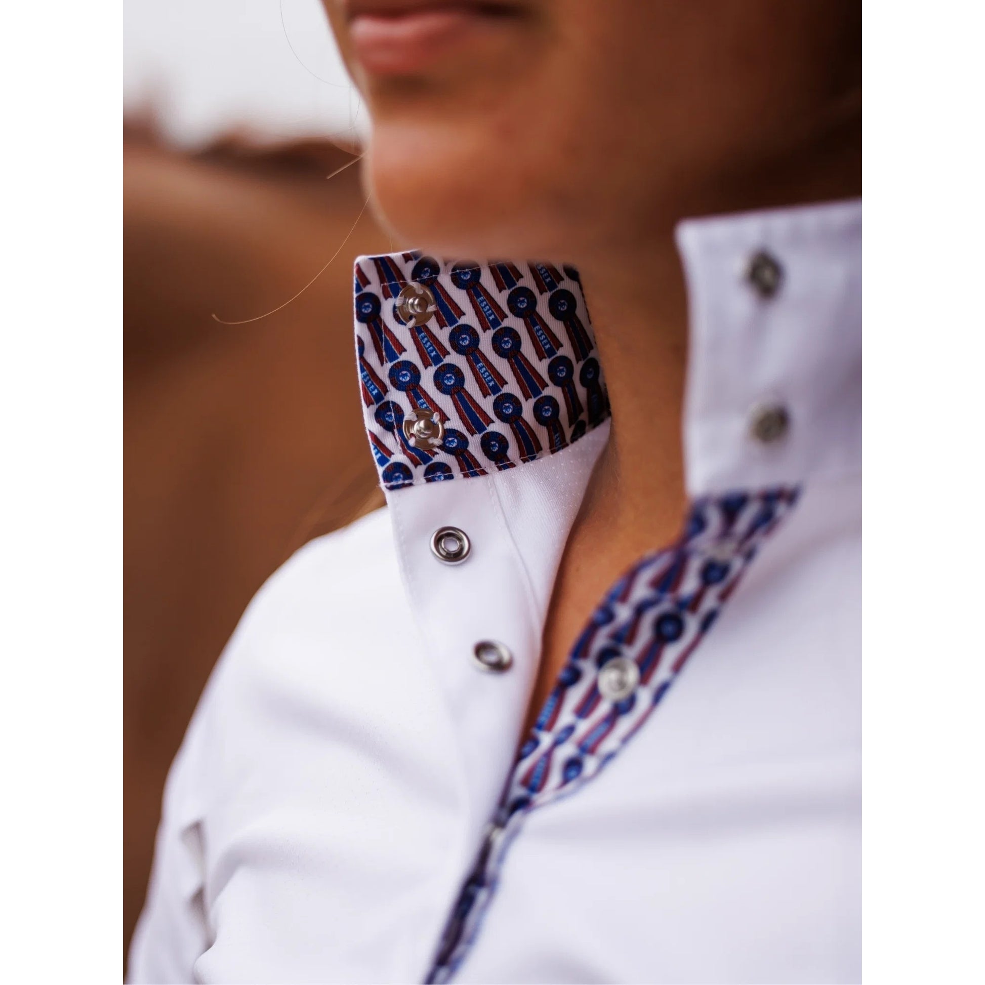 Essex Classics Tricolor Ladies Talent Yarn Straight Collar Long Sleeve Show Shirt