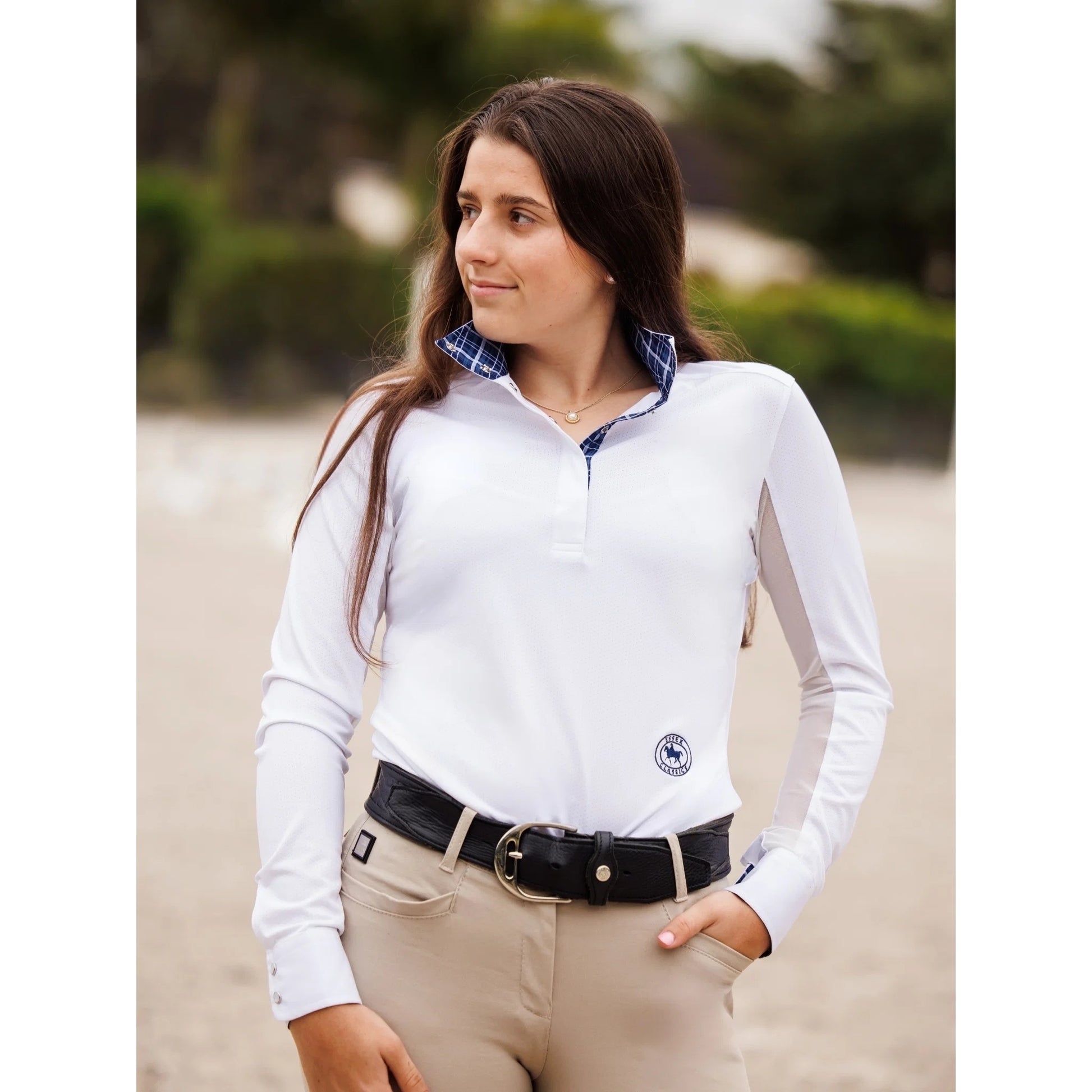 Essex Classics Turnout Tartan Ladies Talent Yarn Wrap Collar Long Sleeve Show Shirt